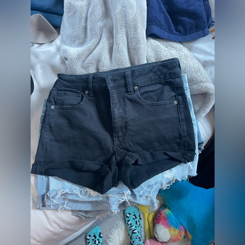 Three pairs of American eagle shorts